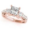 Image 2 : 1.85 CTW Certified VS/SI Diamond 3 Stone Princess Cut 2Pc Set 14K Rose Gold - REF-305M5F - 32025