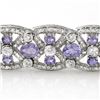 Image 2 : 24.0 CTW Tanzanite & Diamond Bracelet 14K White Gold - REF-943M5F - 13461