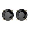 Image 1 : 3.18 CTW Fancy Black VS Diamond Solitaire Stud Earrings 10K Yellow Gold - REF-80T9X - 36699
