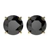 Image 1 : 3.18 CTW Fancy Black VS Diamond Solitaire Stud Earrings 10K Yellow Gold - REF-80T9X - 36699