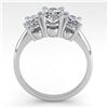 Image 4 : 2.0 CTW Oval Cut VS/SI Diamond 3 Stone Designer Ring 14K White Gold - REF-395W8H - 38497