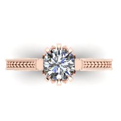 1 CTW Solitaite Certified VS/SI Diamond Ring 14K Rose Gold - REF-287W3H - 38545