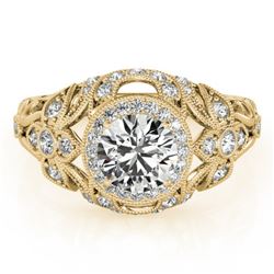 1.25 CTW Certified VS/SI Diamond Solitaire Antique Ring 18K Yellow Gold - REF-223N6Y - 27332