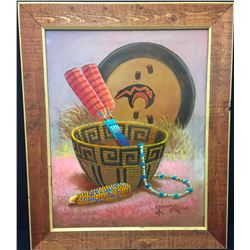 Original Oil Painting Robert Yellowhair (1937-2016)