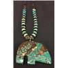 Image 1 : Spiderweb Turquoise Bear Fetish Necklace