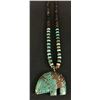 Image 5 : Spiderweb Turquoise Bear Fetish Necklace