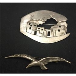 Pair of Sterling Silver Pins