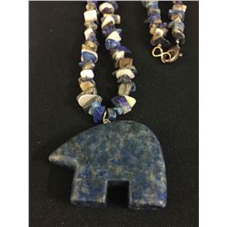 Lapis Lazuli Bear Fetish Necklace