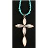 Image 1 : Turquoise and MOP Cross Necklace