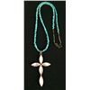 Image 2 : Turquoise and MOP Cross Necklace