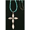 Image 4 : Turquoise and MOP Cross Necklace