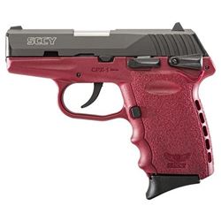 SCCY CPX1-CB Pistol, DAO, 9mm, 10 Shot, Safety, Crimson Red/Black Slide
