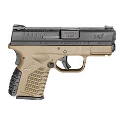 Springfield, XDS, Striker Fired,45 ACP, 3.3" Barrel, Polymer Frame, FDE Finish, six shot, NEW IN BOX