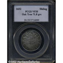 1652 SHILNG Oak Tree Shilling VF35 PCGS.
