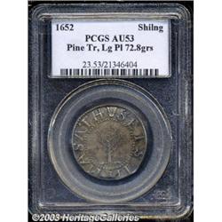 1652 SHILNG Pine Tree Shilling, Large Planchet