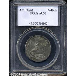 (1688) TOKEN American Plantations Token AU50 PC