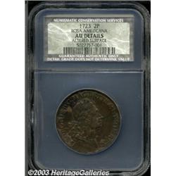 1723 2PENCE Rosa Americana Twopence AU50 Detail