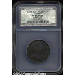1788 COPPER Vermont Copper, Bust Right VF20 Det