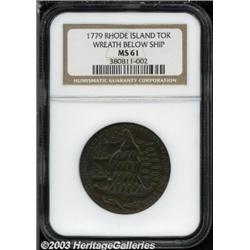 1778-1779 TOKEN Rhode Island Ship Token, Wreath