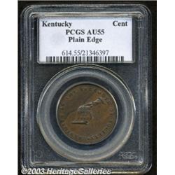(1792-94) TOKEN Kentucky Token, Plain Edge AU55