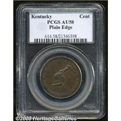 (1792-94) TOKEN Kentucky Token, Plain Edge AU58