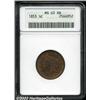 Image 1 : 1853 1/2 C MS63 Red and Brown ANACS.