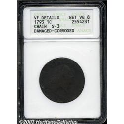 1793 Chain 1C AMERICA--Damaged, Corroded--ANACS