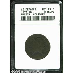 1793 1C Wreath Cent--Corroded--ANACS.