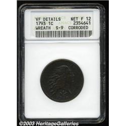 1793 1C Wreath Cent--Vine and Bars--Corroded--A