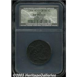 1794 1C Head of 1794 AU50 Details, Corroded, NC