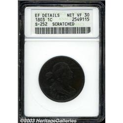 1803 1C Small Date, Small Fraction--Scratched--