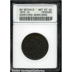 1812 1C Large Date--Scratched, Burnished--ANACS