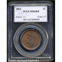 1851 1C MS65 Red and Brown PCGS.