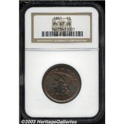 1851 1C MS67 Red and Brown NGC.