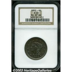 1852 1C MS67 Brown NGC.