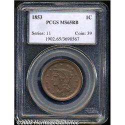 1853 1C MS65 Red and Brown PCGS.
