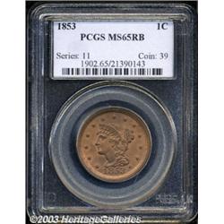 1853 1C MS65 Red and Brown PCGS.