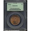 Image 1 : 1855 1C Upright 5s MS65 Red PCGS.