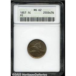 1857 1C MS62 ANACS.