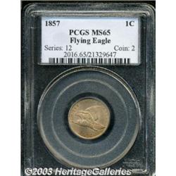 1857 1C MS65 PCGS.