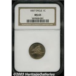 1857 1C MS65 NGC.
