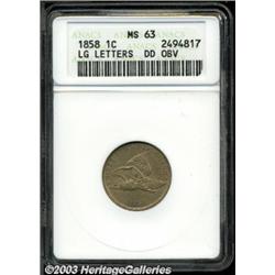 1858 1C Large Letters--Doubled Die Obverse--MS6
