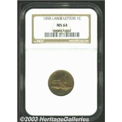 1858 1C Large Letters MS64 NGC.