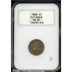 1858 1C Large Letters MS65 NGC.