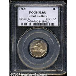 1858 1C Small Letters MS66 PCGS.