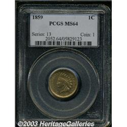 1859 1C MS64 PCGS.