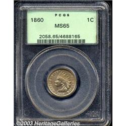 1860 1C MS65 PCGS.