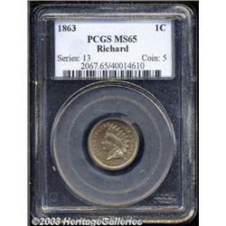 1863 1C MS65 PCGS.