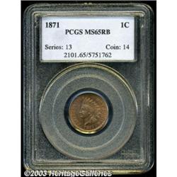 1871 1C MS65 Red and Brown PCGS.