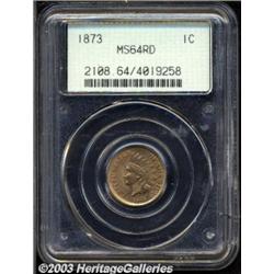 1873 1C Open 3 MS64 Red PCGS.